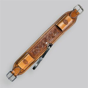 Barrigueira Traseira Fina em Couro Bordado 2 Túnel PHBD015